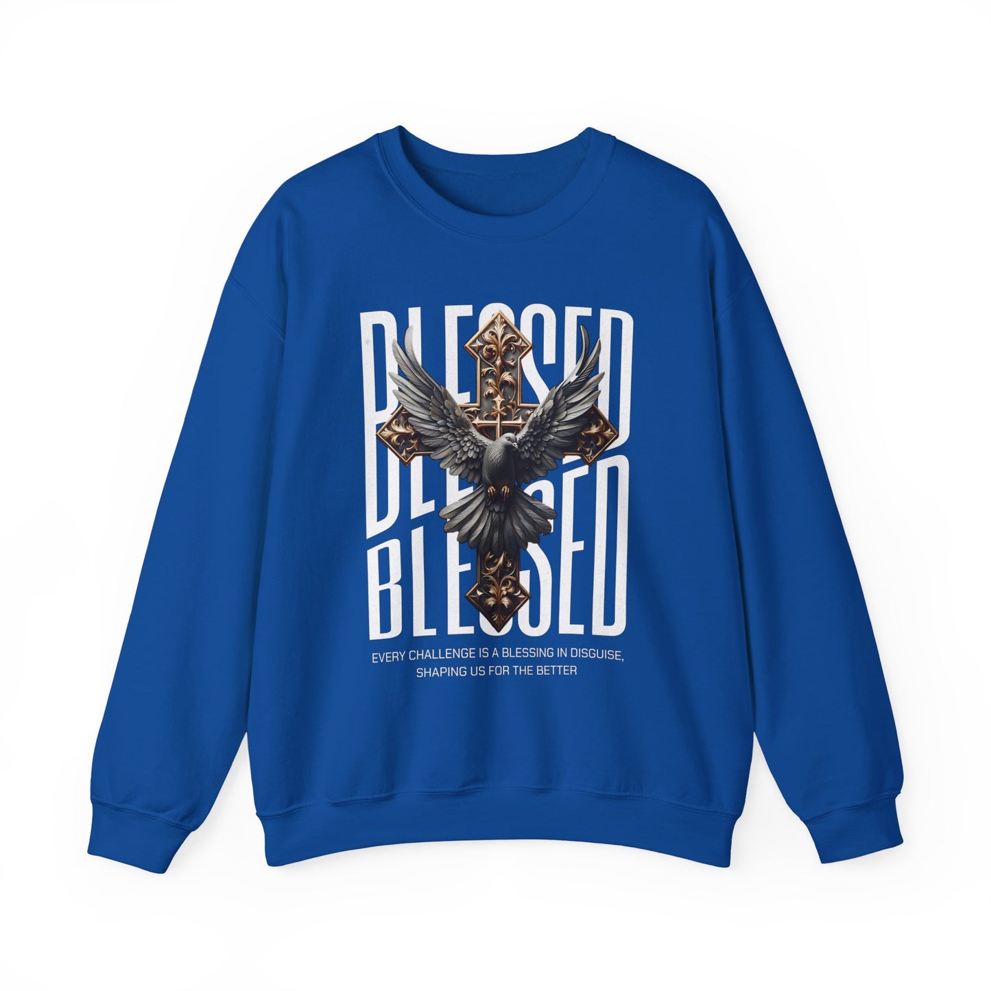 Blessed Cross With Eagle Crewneck Sweatshirt