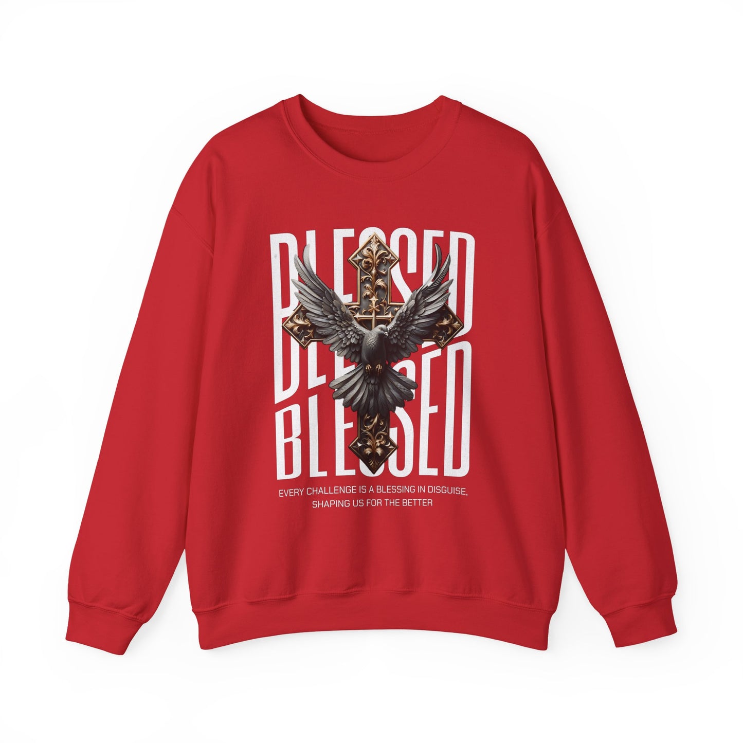 Blessed Cross With Eagle Crewneck Sweatshirt