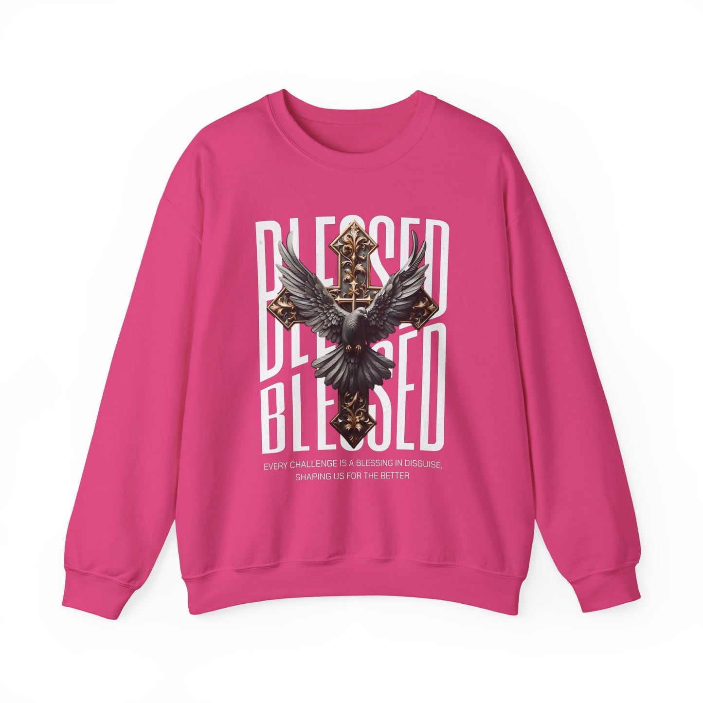 Blessed Cross With Eagle Crewneck Sweatshirt