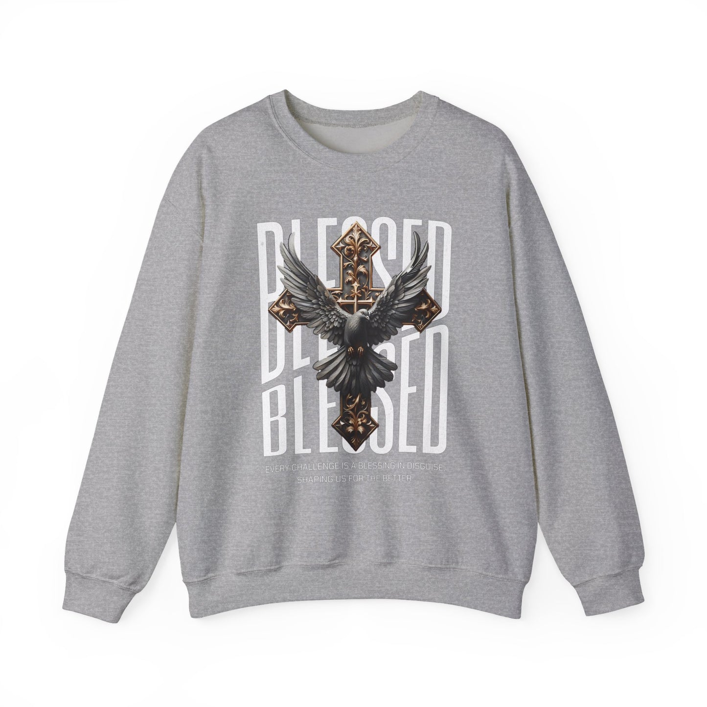 Blessed Cross With Eagle Crewneck Sweatshirt