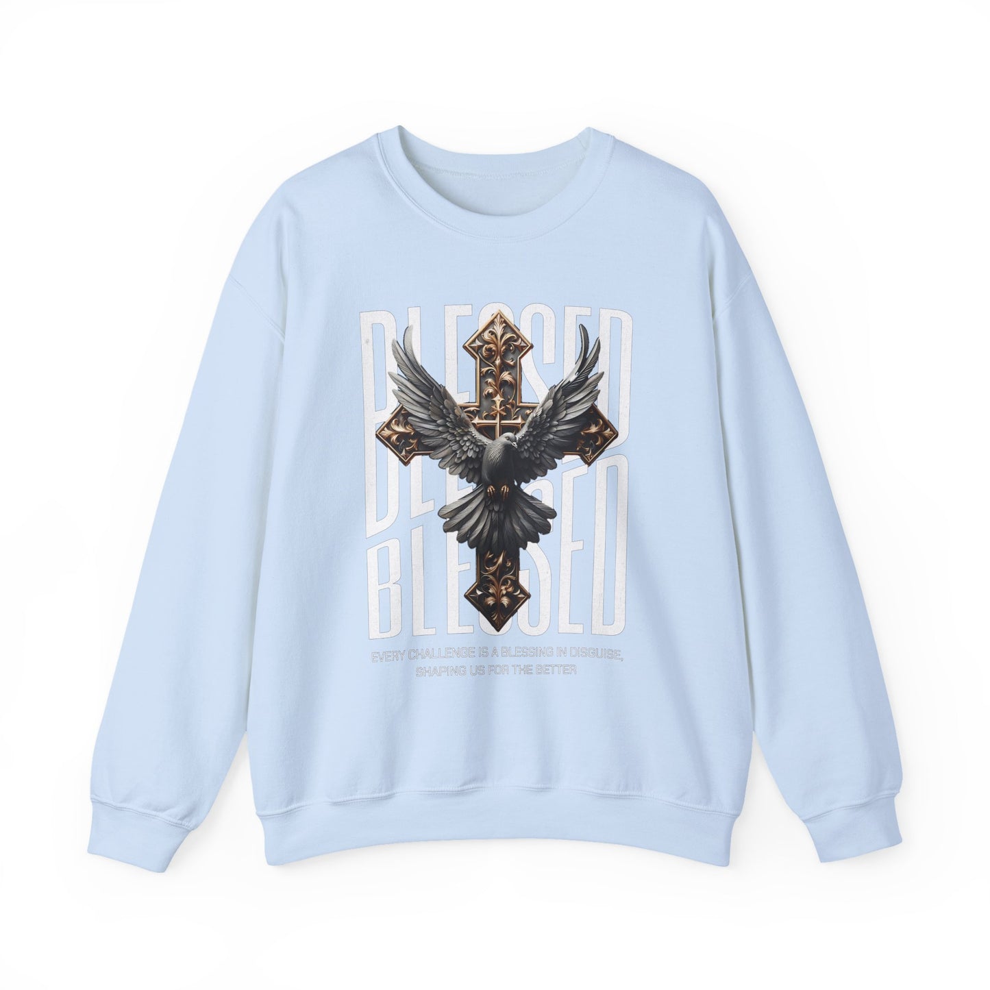 Blessed Cross With Eagle Crewneck Sweatshirt