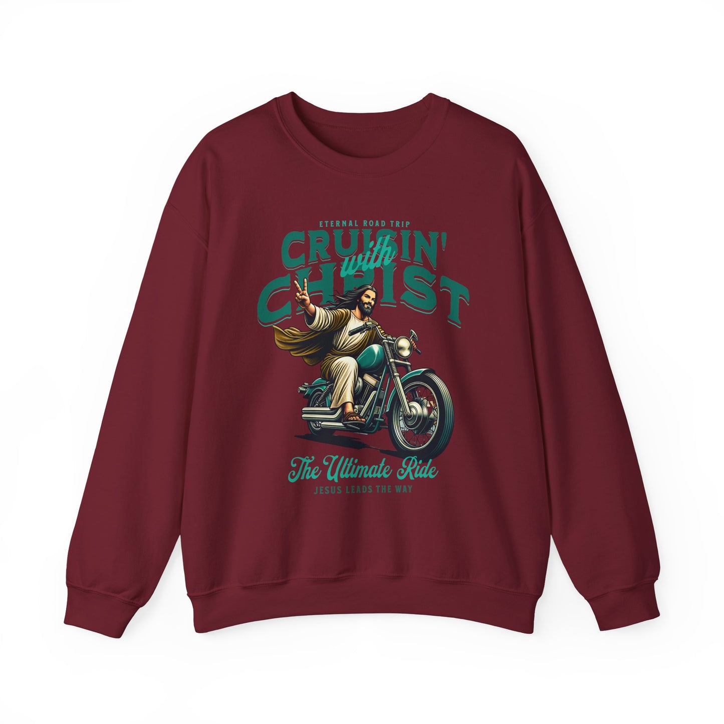 Cruisin' with Christ Sweatshirt - Unisex Heavy Blend Crewneck, Ultimate Ride Design