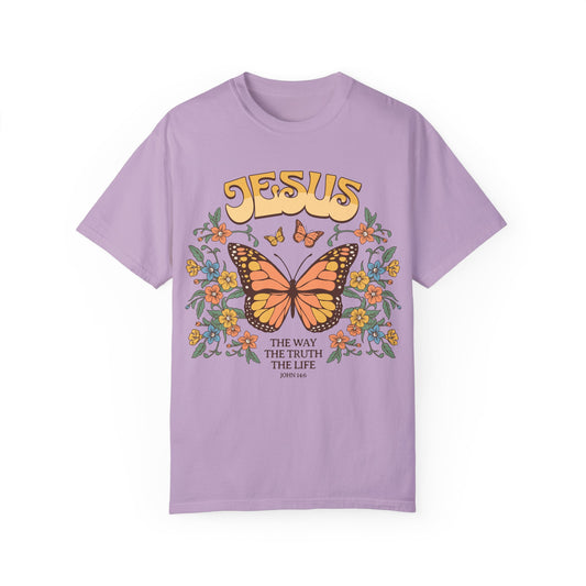 Inspirational Butterfly T-Shirt - Jesus The Way The Truth The Life