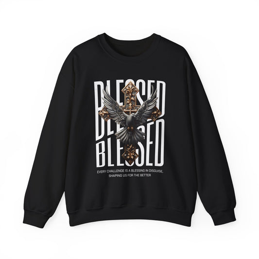 Blessed Cross With Eagle Crewneck Sweatshirt