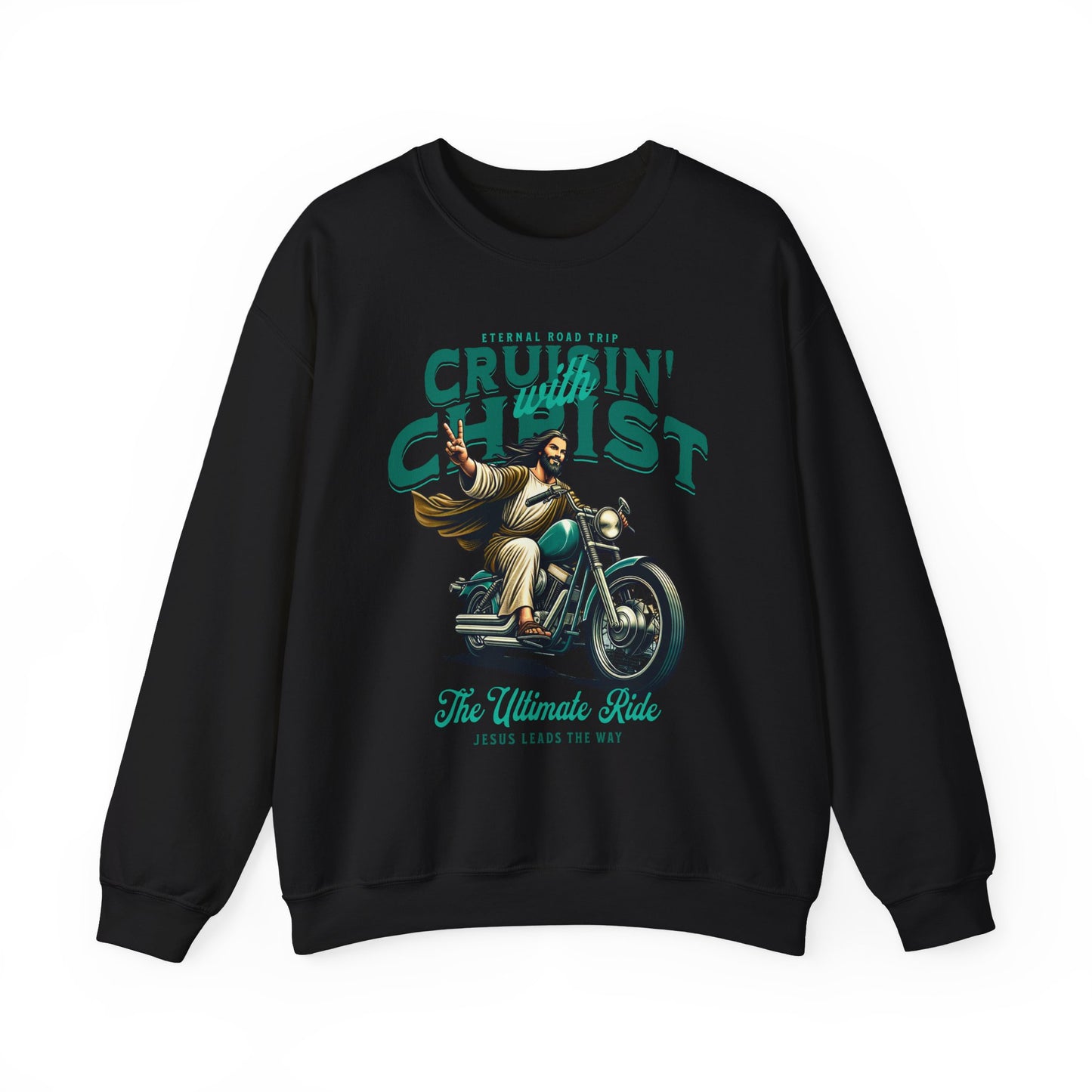 Cruisin' with Christ Sweatshirt - Unisex Heavy Blend Crewneck, Ultimate Ride Design