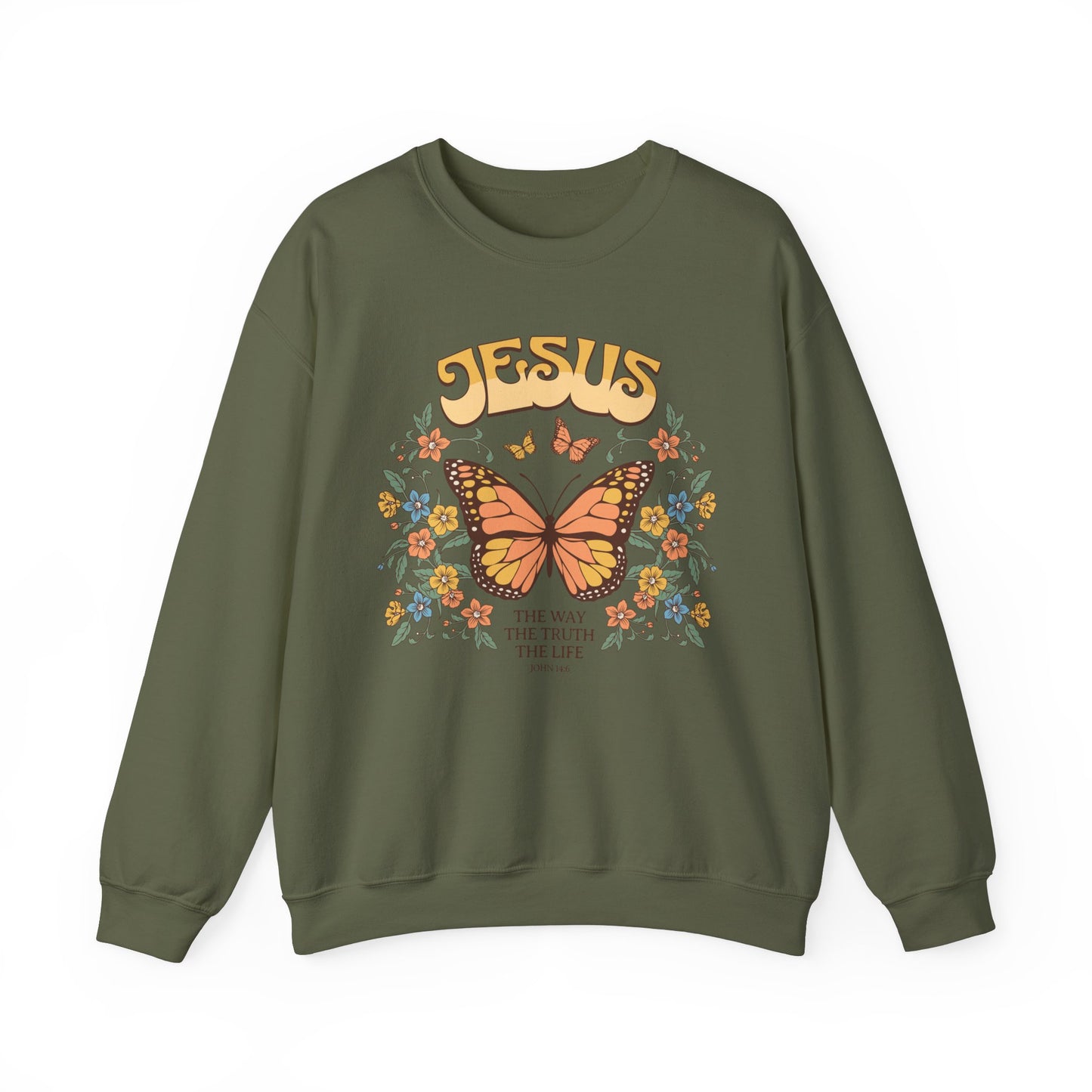 Inspirational Jesus Butterfly Crewneck Sweatshirt