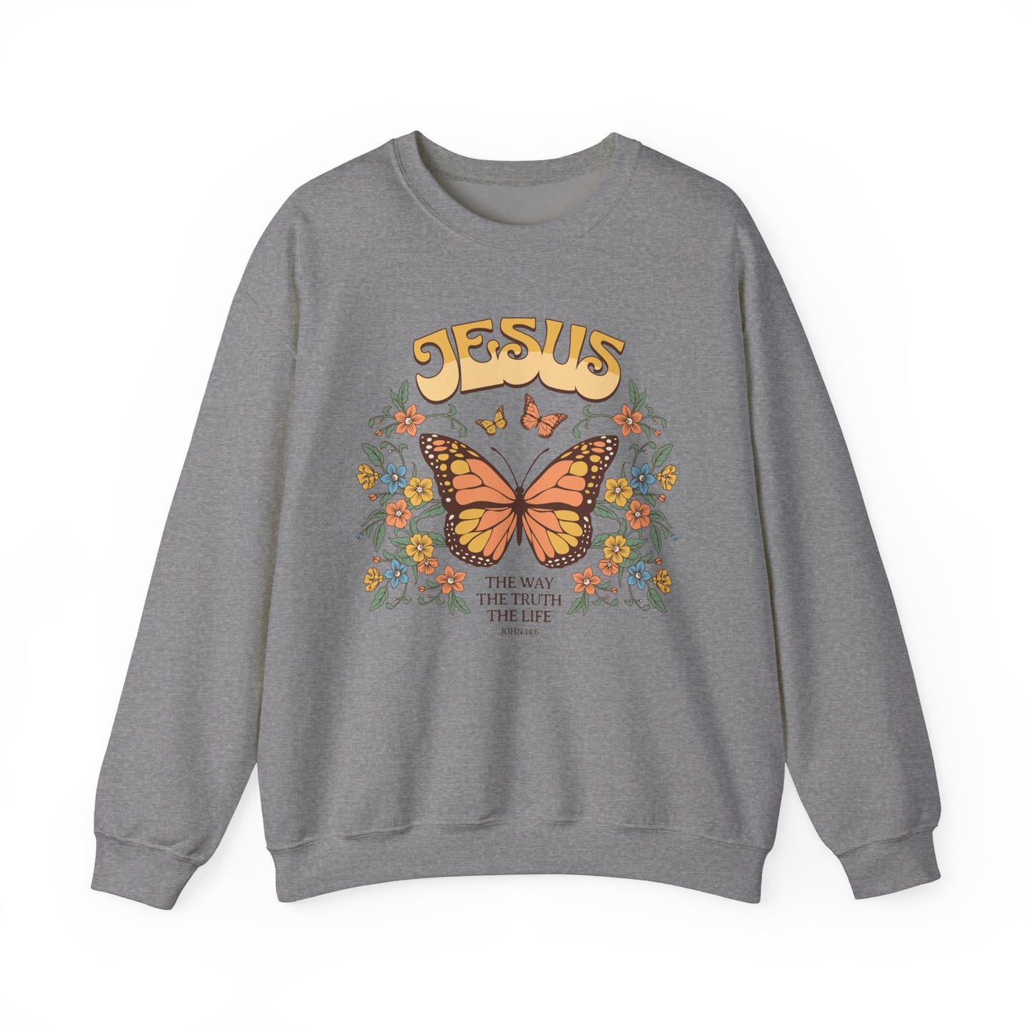 Inspirational Jesus Butterfly Crewneck Sweatshirt