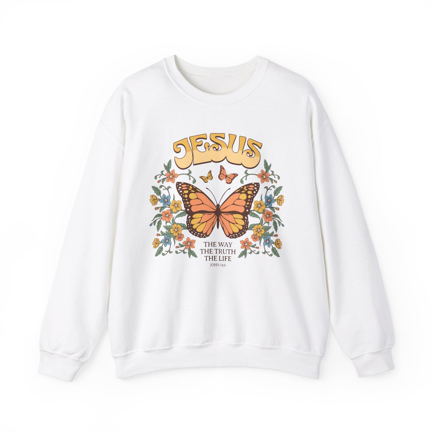 Inspirational Jesus Butterfly Crewneck Sweatshirt