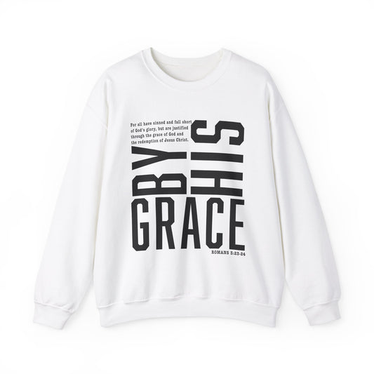 Saved By His Grace Christian Unisex Sweatshirt Black Letters