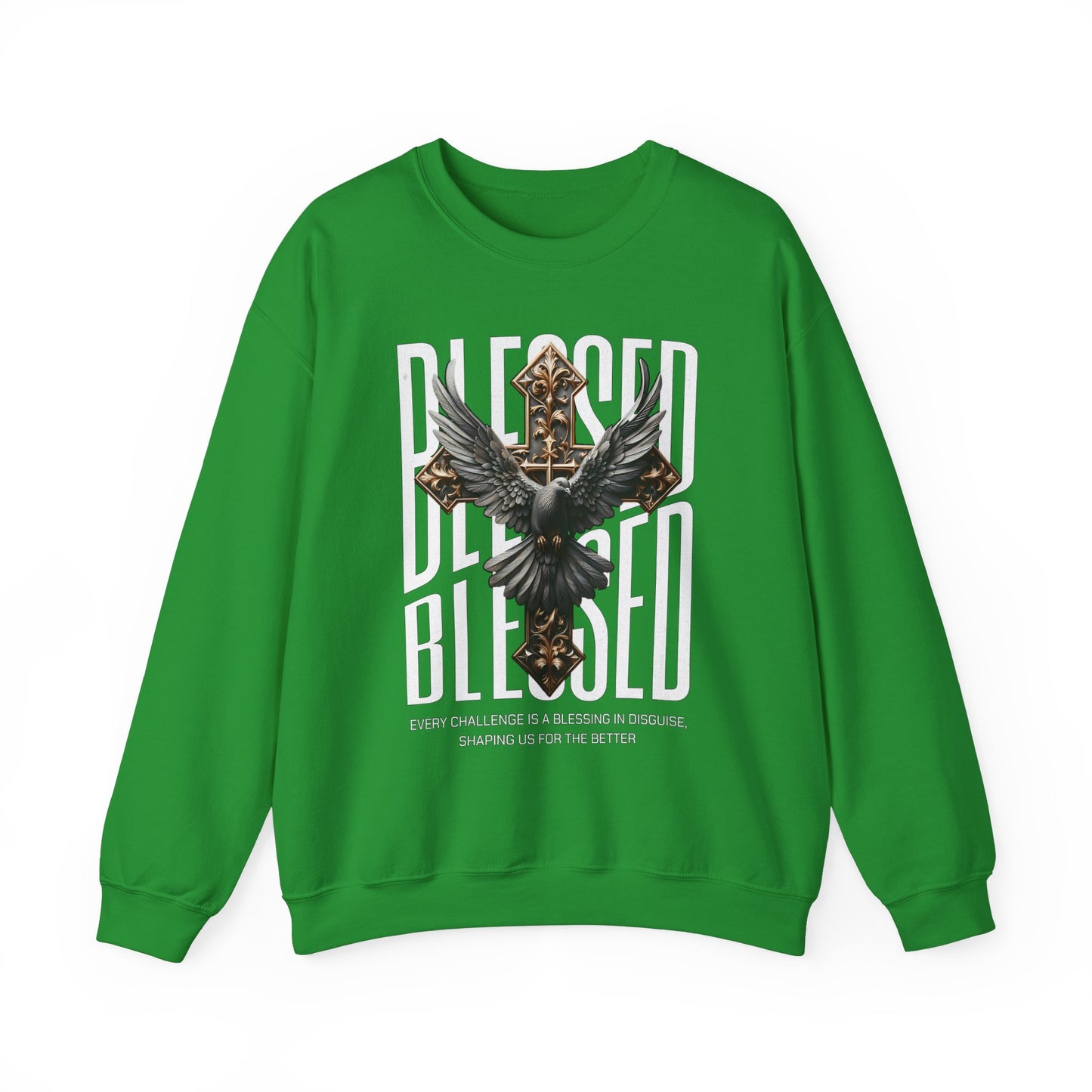 Inspirational Biblical Crewneck Sweatshirt - 'Blessed' with Eagle Design