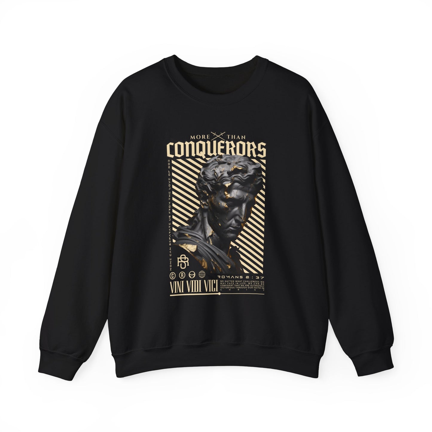 More Than Conquerors Unisex Heavy Blend™ Crewneck Sweatshirt - Statement Graphic Sweatshirt for Bold Style