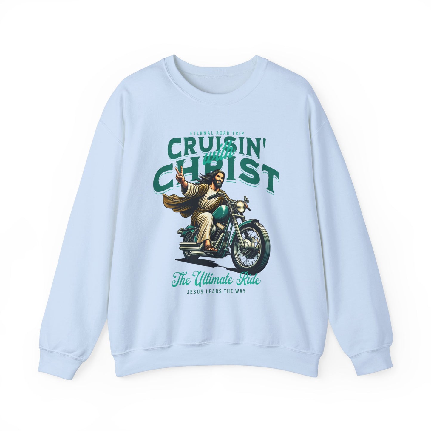 Cruisin' with Christ Sweatshirt - Unisex Heavy Blend Crewneck, Ultimate Ride Design