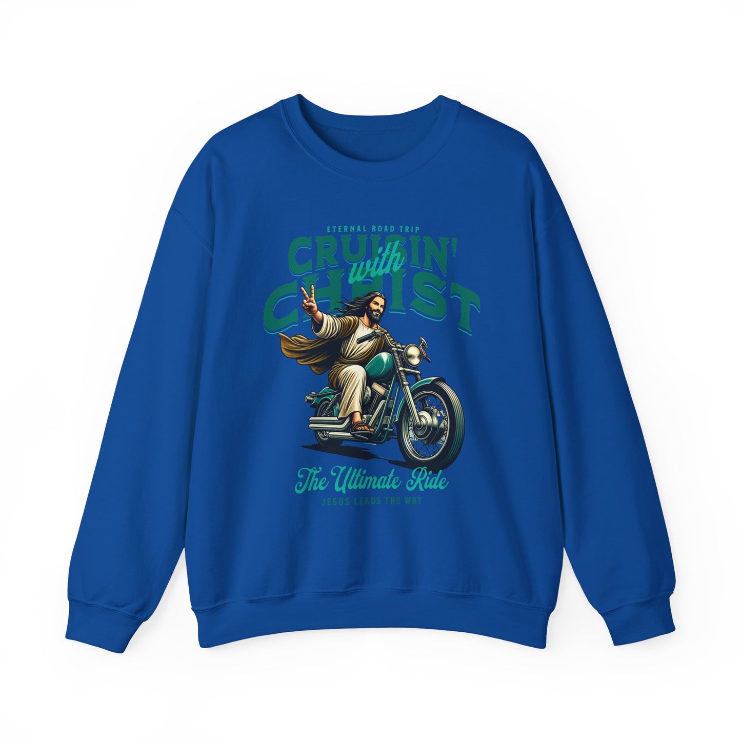 Cruisin' with Christ Sweatshirt - Unisex Heavy Blend Crewneck, Ultimate Ride Design