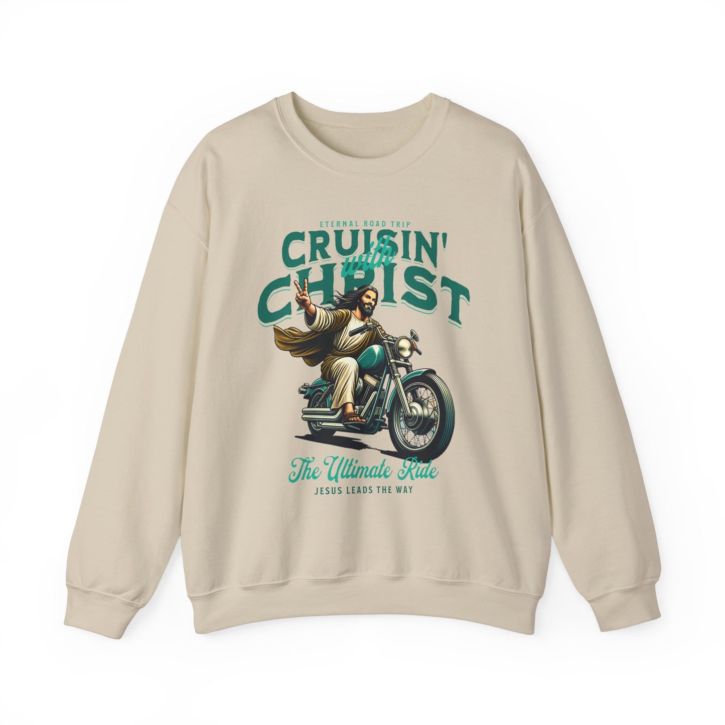 Cruisin' with Christ Sweatshirt - Unisex Heavy Blend Crewneck, Ultimate Ride Design