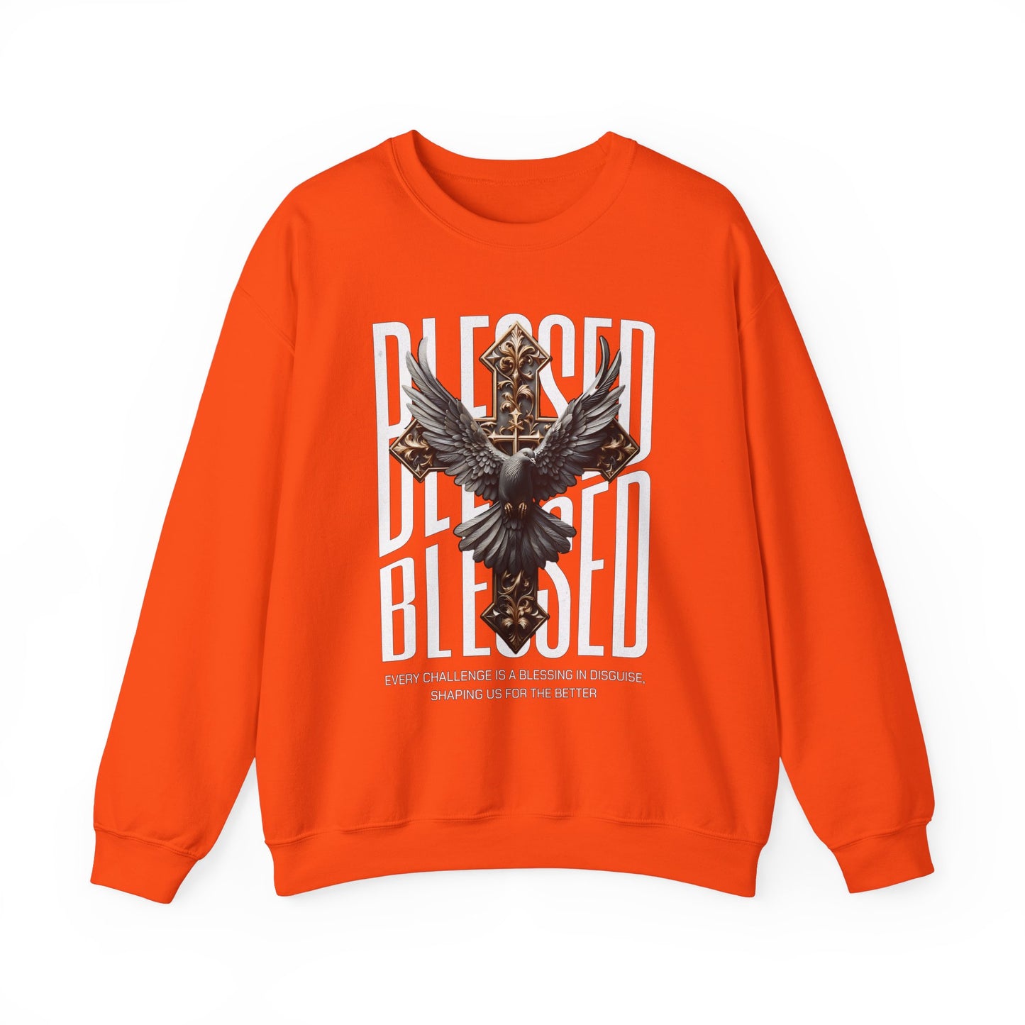 Inspirational Biblical Crewneck Sweatshirt - 'Blessed' with Eagle Design