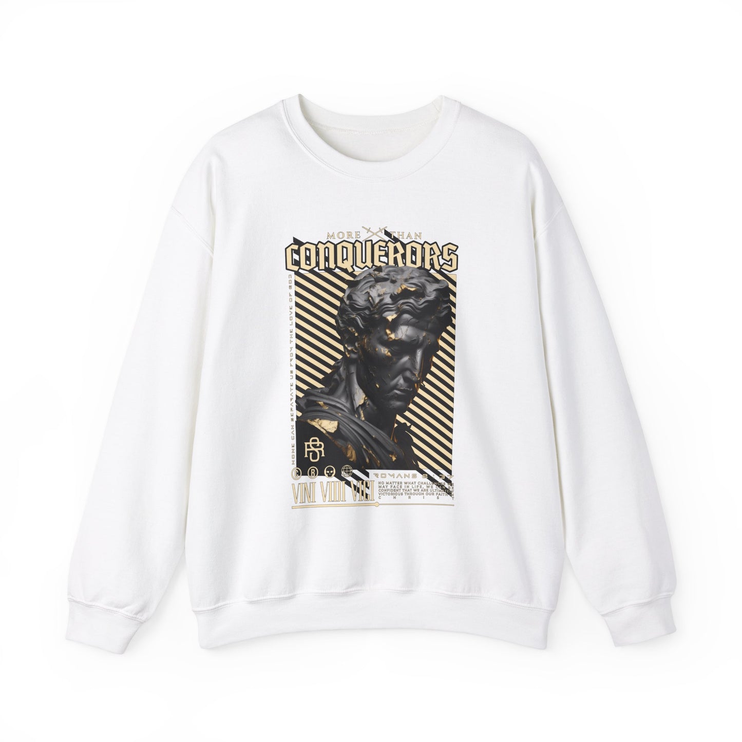 More Than Conquerors Unisex Heavy Blend™ Crewneck Sweatshirt - Statement Graphic Sweatshirt for Bold Style