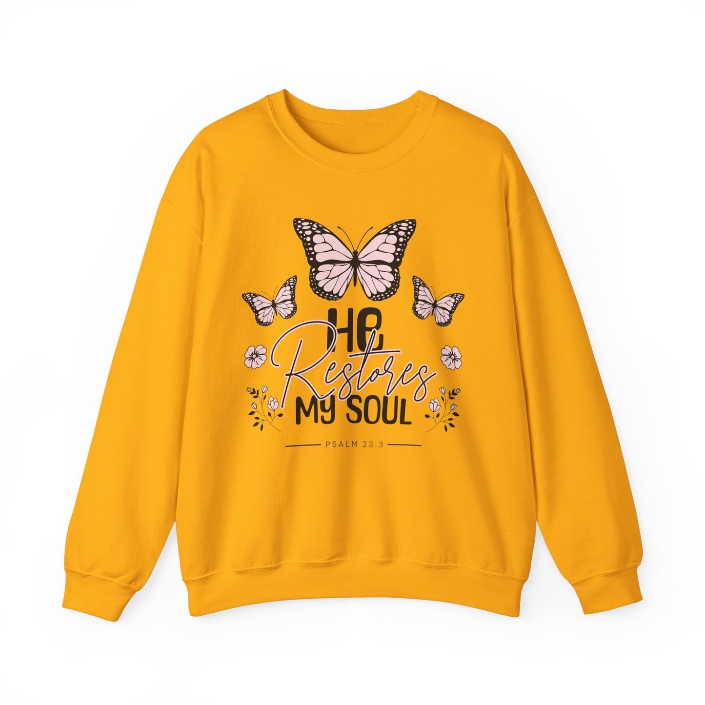 He Restores My Soul Butterfly Crewneck Sweatshirt