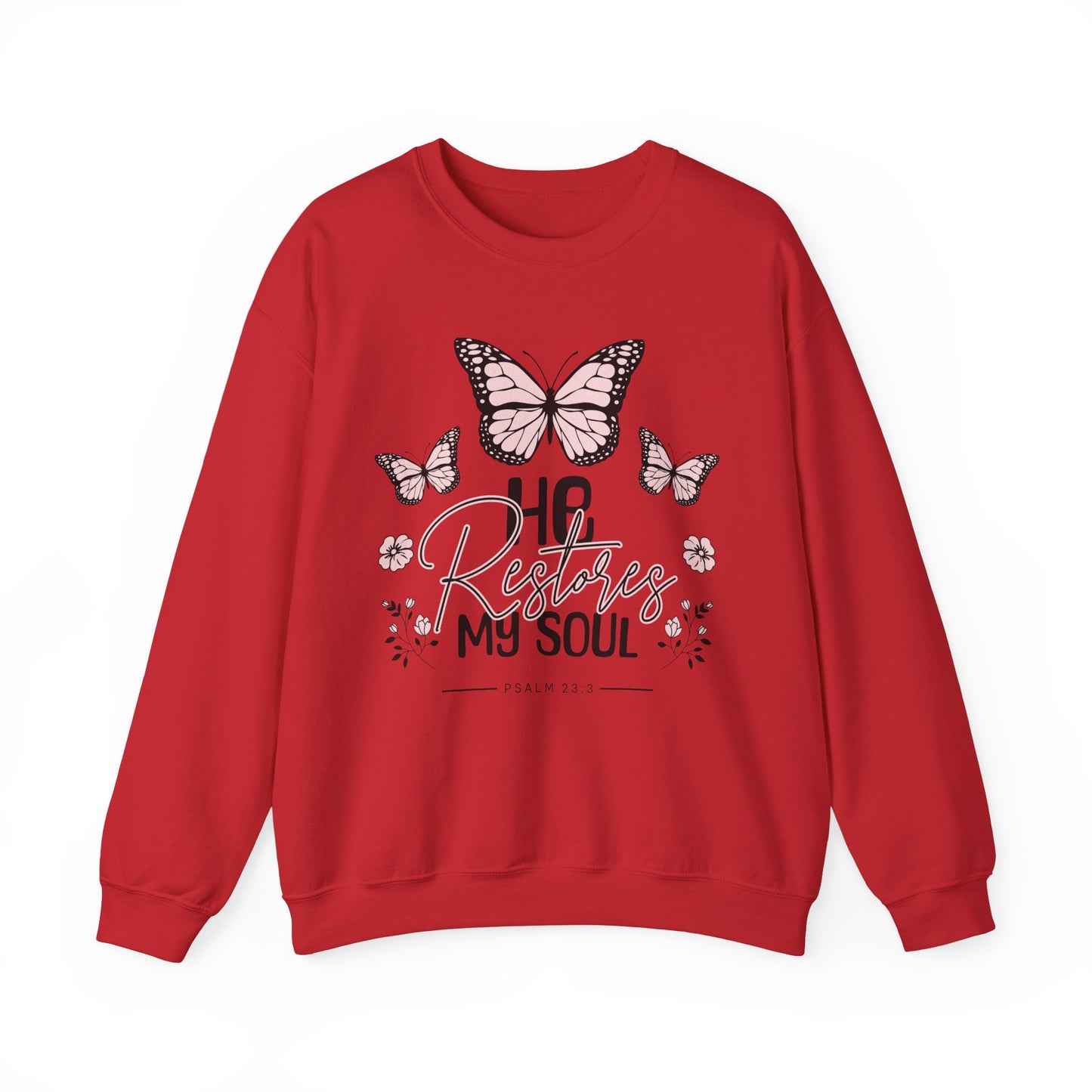 He Restores My Soul Butterfly Crewneck Sweatshirt