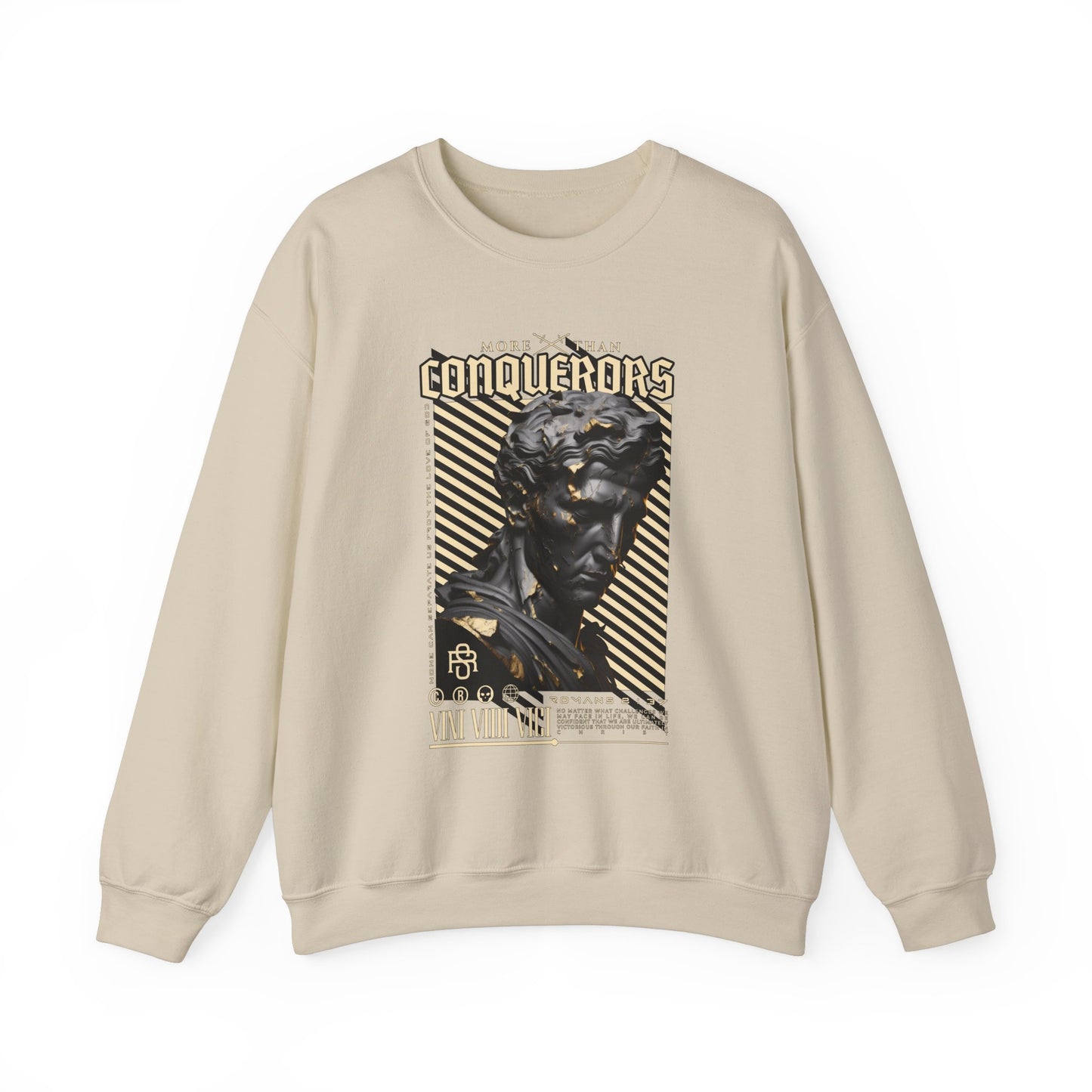 More Than Conquerors Unisex Heavy Blend™ Crewneck Sweatshirt - Statement Graphic Sweatshirt for Bold Style