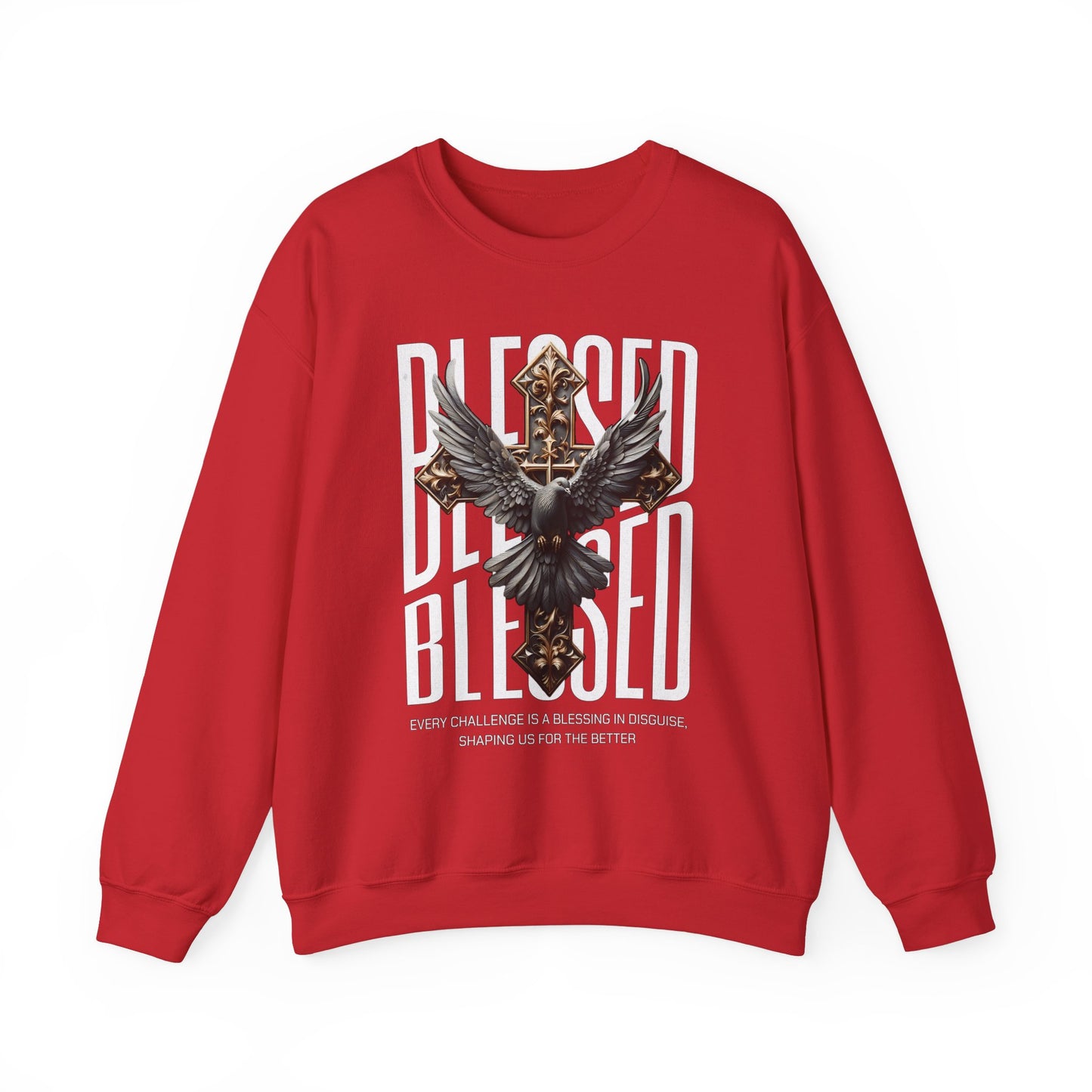 Inspirational Biblical Crewneck Sweatshirt - 'Blessed' with Eagle Design