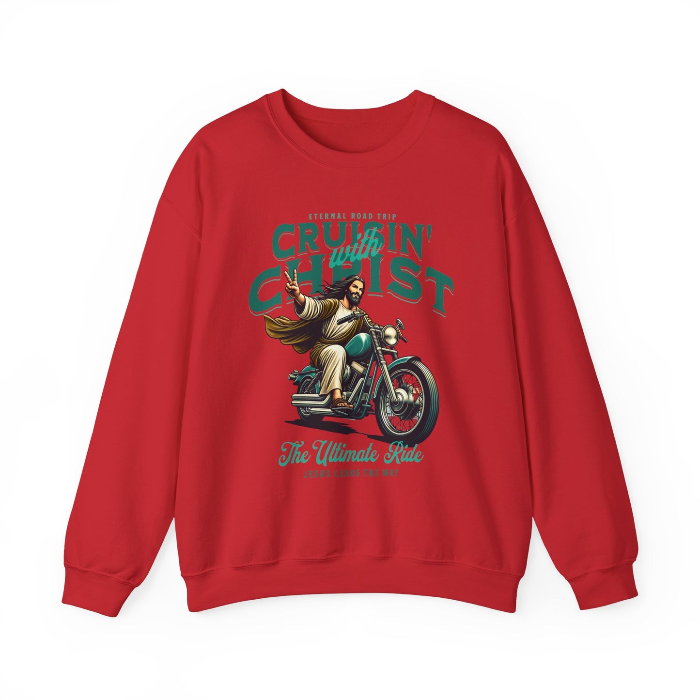 Cruisin' with Christ Sweatshirt - Unisex Heavy Blend Crewneck, Ultimate Ride Design