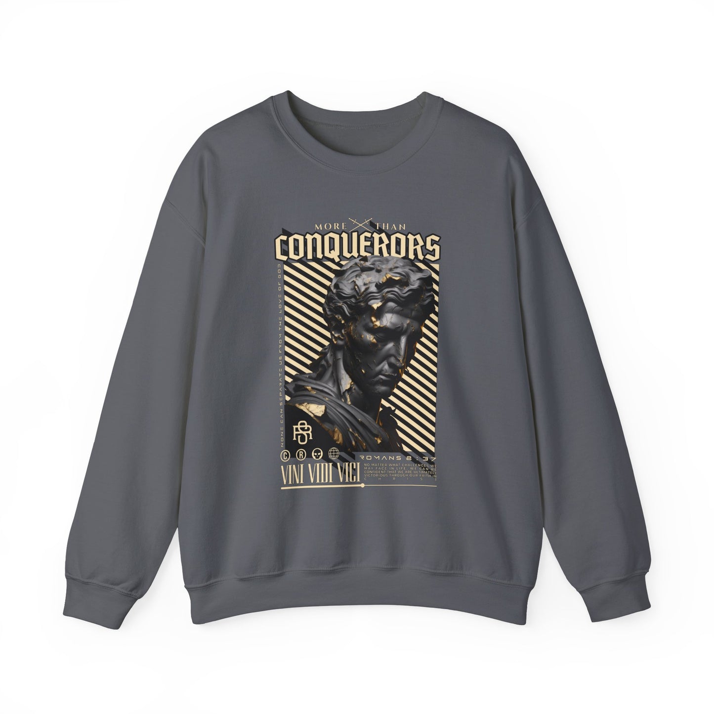 More Than Conquerors Unisex Heavy Blend™ Crewneck Sweatshirt - Statement Graphic Sweatshirt for Bold Style