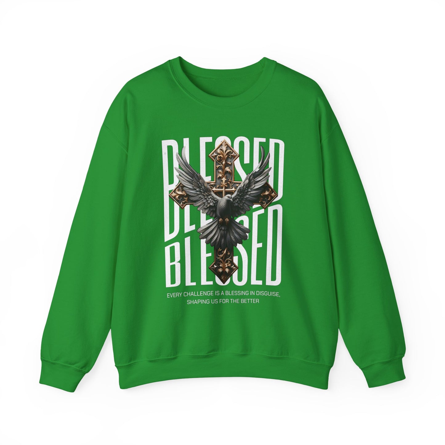 Blessed Cross With Eagle Crewneck Sweatshirt
